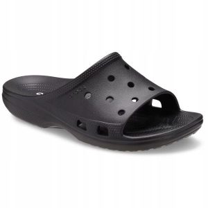 Klapki Dla Dorosłych Crocs Saturday Slide. Szare klapki Crocs, bez wzorów, z materiału, bez obcasa. Za 139,99 zł.