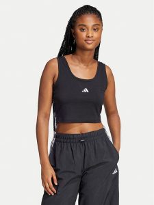 Adidas Top Essentials Small Logo JE1321 Czarny Slim Fit. Czarne topy ADIDAS, xs, bez wzorów, z bawełny, bez kołnierzyka, bez ramiączek. Za 59,99 zł.