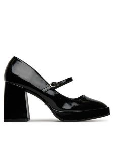 DeeZee Półbuty LWKK1018-1A Czarny. Czarne czółenka DeeZee, bez wzorów, z materiału, bez obcasa, na obcasie, bez zapięcia. Za 149,99 zł.