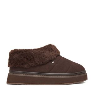 Śniegowce Roxy. Brązowe buty zimowe Roxy, bez obcasa, bez zapięcia. Za 229,99 zł.
