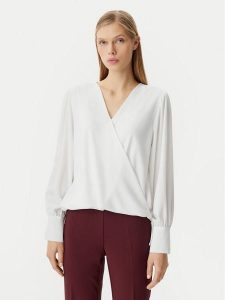 Rinascimento Bluzka CFC0122866003 Biały Regular Fit. Białe bluzki Rinascimento, s, bez wzorów, z syntetyku, bez kołnierzyka, bez ramiączek. Za 169,99 zł.