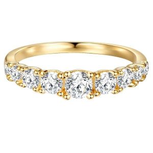Trilani Pierscionek aus Sterling Silber in Gelbgold mit Zirkonia Pierścionki 1 ct Damski. Białe pierścionki Trilani, z cyrkonią, pozłacane. Za 239,99 zł.