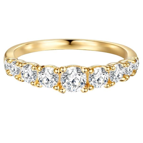 Trilani Pierscionek aus Sterling Silber in Gelbgold mit Zirkonia Pierścionki 1 ct Damski. Białe pierścionki Trilani, z cyrkonią, pozłacane. Za 239,99 zł.