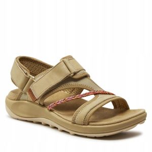 Sandały trekkingowe dla kobiet Merrell Terran 4. Brązowe buty trekkingowe Merrell, bez zapięcia. Za 279,99 zł.