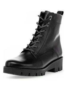 Gabor Skórzane botki w kolorze czarnym rozmiar: 38. Czarne botki Gabor, bez wzorów, bez obcasa, bez zapięcia. Za 300,95 zł.