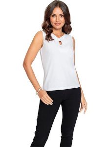 WITT WEIDEN Top w kolorze białym rozmiar: 44. Białe topy WITT WEIDEN, bez wzorów, bez kołnierzyka, bez ramiączek. Za 28,51 zł.