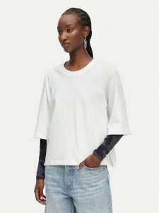 G-Star Raw T-Shirt Modern D29372-B771 Biały Relaxed Fit. Białe t-shirty G-Star Raw, l, bez wzorów, z bawełny, bez kołnierzyka, bez ramiączek. Za 159,99 zł.