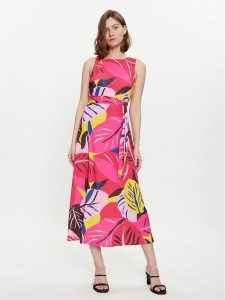 Marella Sukienka codzienna Eracle 2413621054 Różowy Regular Fit. Czerwone kombinezony Marella, na co dzień, m, bez wzorów, z syntetyku, bez kołnierzyka, bez ramiączek, proste. Za 649,99 zł.