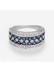 Maison héritage PARIS Złoty pierścionek z diamentami i szafirem rozmiar: 54. Szare pierścionki Maison héritage PARIS, z diamentem, złote. Za 3 479,99 zł.