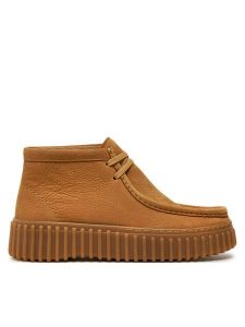 Clarks Botki Torhill Moss 26179359 Brązowy. Brązowe botki Clarks, bez wzorów, z nubiku, bez obcasa, na płaskiej podeszwie, bez zapięcia. Za 599,99 zł.