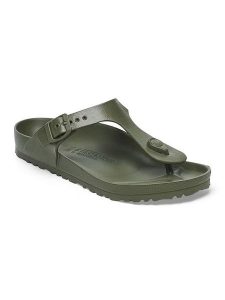 Birkenstock Japonki "Gizeh" w kolorze khaki rozmiar: 35. Brązowe klapki Birkenstock, bez wzorów, z otwartym noskiem, bez obcasa. Za 184,46 zł.