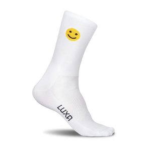 Skarpetki Rowerowe dla dorosłych LUXA Emoji. Białe skarpetki LUXA, bez wzorów, z elastanu. Za 69,00 zł.