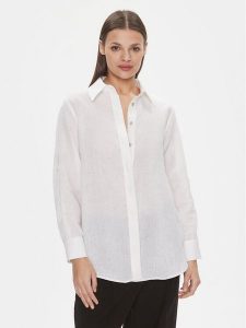 Marella Koszula Racla 2413111104 Biały Regular Fit. Białe koszule Marella, bez wzorów, ze lnu, bez kołnierzyka, bez ramiączek. Za 469,99 zł.