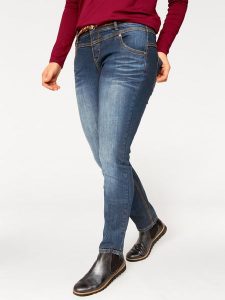 Heine Dżinsy - Regular fit - w kolorze niebieskim rozmiar: W23. Niebieskie jeansy Heine, bez wzorów. Za 61,31 zł.