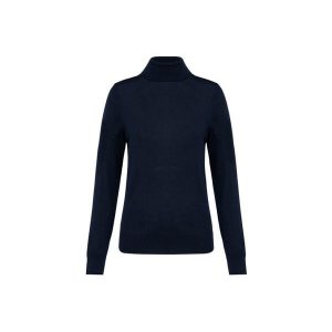 Damski sweter z merynosów z golfem Kariban Premium. Niebieskie golfy KARIBAN, bez wzorów, z wełny. Za 299,00 zł.