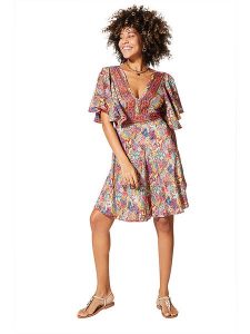 Aller Simplement Sukienka ze wzorem rozmiar: 38/40. Sukienki Aller Simplement, bez wzorów, z wiskozy, bez kołnierzyka, bez ramiączek, mini. Za 57,06 zł.