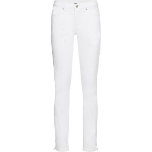 Dżinsy Skinny, mid waist, cropped. Czarne jeansy bonprix, bez wzorów, z jeansu, krótkie. Za 119,99 zł.