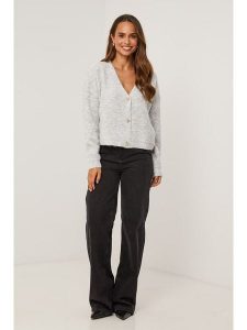 Soft Cashmere Kardigan w kolorze jasnoszarym rozmiar: 38/40. Szare kardigany Soft Cashmere, prążkowane. Za 152,99 zł.