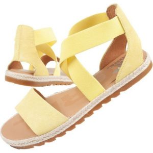 Sandały Sorel Ella Ii Sandal NL4049-757 żółte. Żółte sandały bez wzorów, z gumy, bez obcasa, bez zapięcia. Za 212,19 zł.