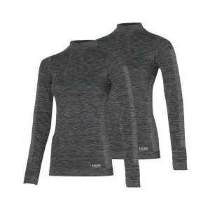 Damska koszulka termiczna 2 szt. Czarne koszule nocne HEAT KEEPER, bez wzorów, z bawełny, bez ramiączek. Za 205,45 zł.