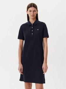 Gant Sukienka codzienna Shield 4201529 Granatowy Regular Fit. Niebieskie kombinezony GANT, s, bez wzorów, z bawełny, bez kołnierzyka, bez ramiączek. Za 269,99 zł.
