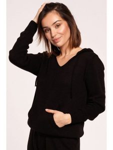 Be Wear Sweter w kolorze czarnym rozmiar: S/M. Czarne swetry oversize Be Wear, m, bez wzorów, ze splotem, bez ramiączek. Za 151,95 zł.