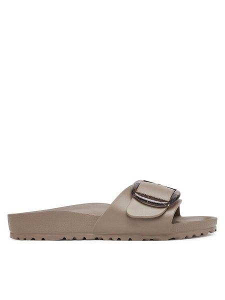 Birkenstock Klapki Madrid Big Buckle Eva 1030479 Beżowy. Brązowe klapki Birkenstock, bez wzorów, z syntetyku, bez obcasa. Za 249,99 zł.
