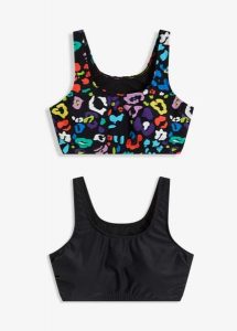 Biustonosz bikini o fasonie bustier (2 szt.). Czarne bikini bonprix, bez wzorów. Za 95,98 zł.
