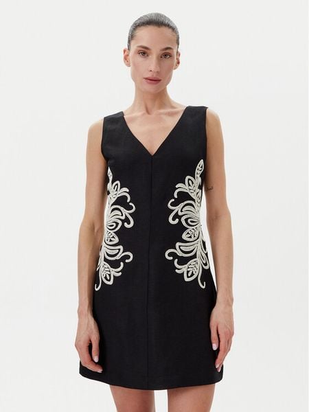 TWINSET Sukienka letnia 251LB2FBB Czarny Slim Fit. Czarne sukienki Twinset, na lato, l, bez wzorów, z wiskozy, bez kołnierzyka, bez ramiączek. Za 589,99 zł.