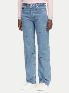 Tommy Jeans Jeansy Layla DW0DW23100 Niebieski Slim Fit. Niebieskie jeansy Tommy Jeans, bez wzorów, z bawełny. Za 569,99 zł.