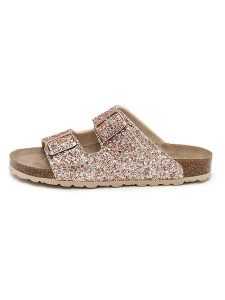 SABOKETS Klapki w kolorze złoto-jasnoróżowym rozmiar: 38. Różowe klapki SABOKETS, bez wzorów, z otwartym noskiem, bez obcasa. Za 126,99 zł.