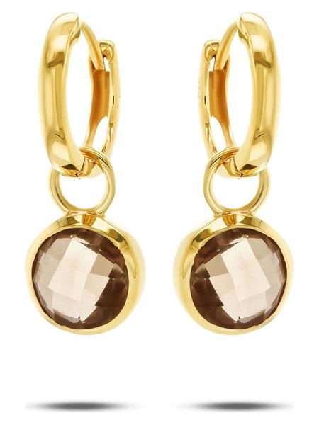 Les Petites Précieuses Pozłacane kolczyki-kreole z kwarcem rozmiar: onesize. Żółte kolczyki Les Petites Précieuses, z kwarcem, pozłacane. Za 165,99 zł.