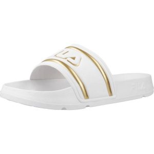 Klapki Fila Model Morro Bay Logo Kolor Biały. Białe klapki Fila, bez wzorów, z materiału, bez obcasa. Za 84,00 zł.