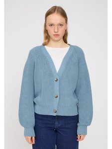 MAZINE Kardigan "Lovi" w kolorze błękitnym rozmiar: S. Niebieskie kardigany MAZINE, s, bez wzorów, z bawełny, bez ramiączek. Za 152,62 zł.