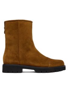 HÖGL Botki 0-101502-89000 Khaki. Brązowe botki HÖGL, bez wzorów, ze skóry, bez obcasa, na płaskiej podeszwie, bez zapięcia. Za 579,99 zł.