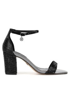 Nine West Sandały WFA3032-1 Czarny. Czarne sandały Nine West, bez wzorów, z materiału, bez obcasa, na słupku, bez zapięcia. Za 174,99 zł.
