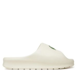 Klapki Lacoste. Białe klapki Lacoste, bez wzorów, bez obcasa. Za 269,99 zł.