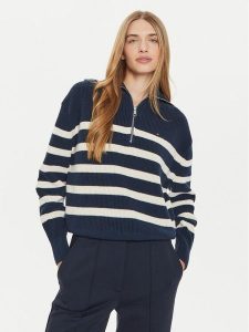 Tommy Hilfiger Sweter WW0WW42141 Granatowy Relaxed Fit. Niebieskie swetry klasyczne TOMMY HILFIGER, xxl, z bawełny, bez kołnierzyka. Za 559,99 zł.