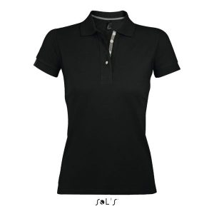 Damska koszulka polo Sol's Portland. Czarne bluzki SOL'S, s, bez wzorów, bez kołnierzyka, bez ramiączek. Za 138,50 zł.