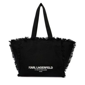 Torebka KARL LAGERFELD. Czarne shopper bag KARL LAGERFELD, bez wzorów, bez dodatków. Za 549,99 zł.