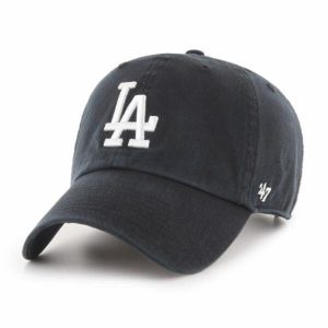 Czapka z daszkiem dla dorosłych 47 Brand MLB Los Angeles Dodgers 47 Clean Up Cap. Czarne czapki 47 Brand, bez wzorów, z bawełny, sportowe. Za 99,99 zł.