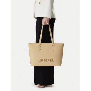 Torebka LOVE MOSCHINO. Brązowe shopper bag LOVE MOSCHINO, bez wzorów, bez dodatków. Za 765,99 zł.
