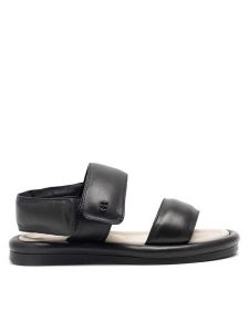 Gino Rossi Sandały LLEIDA-01 Czarny. Czarne sandały Gino Rossi, bez wzorów, ze skóry, bez obcasa, na płaskiej podeszwie, bez zapięcia. Za 399,99 zł.