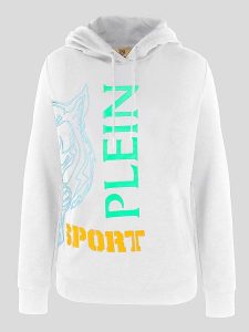 Plein Sport Bluza w kolorze białym rozmiar: M. Białe bluzy Plein Sport, m, bez wzorów, z bawełny, z kapturem. Za 254,74 zł.