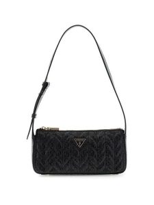 Guess Torebka Stacey Mini HWGG97 41720 Czarny. Czarne listonoszki Guess, z aplikacjami, ze skóry, bez dodatków. Za 544,99 zł.