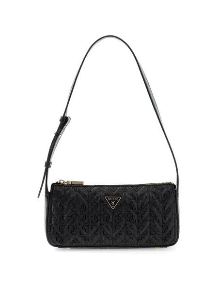 Guess Torebka Stacey Mini HWGG97 41720 Czarny. Czarne listonoszki Guess, z aplikacjami, ze skóry, bez dodatków. Za 544,99 zł.