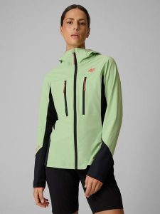 4F Kurtka softshell wiatroodporna membrana 8000 damska - miętowa XXL. Niebieskie kurtki 4f, l, bez wzorów, z materiału, bez kaptura. Za 499,99 zł.