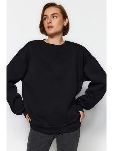 Trendyol Bluza w kolorze czarnym rozmiar: M. Czarne bluzy Trendyol, m, bez wzorów, z bawełny, bez kaptura. Za 65,85 zł.
