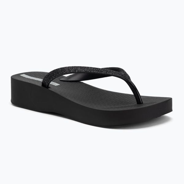 Japonki damskie Ipanema Mesh Chic Plat. Czarne klapki Ipanema, bez wzorów, z gumy, bez obcasa. Za 150,80 zł.