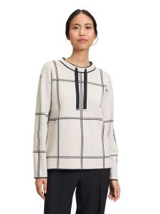 Betty Barclay Sweter w kolorze kremowym rozmiar: 44. Brązowe swetry oversize Betty Barclay, bez wzorów, ze splotem, bez ramiączek. Za 130,99 zł.